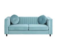 Premier Housewares Farah 3 Seat Midnight Green Velvet Sofa