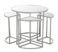Premier Housewares Farran Set of Five Silver Tables