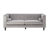 Premier Housewares Felisa 3 Seat Grey Velvet Sofa