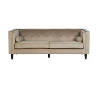 Premier Housewares Felisa 3 Seat Mink Velvet Sofa