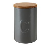 Premier Housewares Fenwick Coffee Canister, Plastic, Light Grey