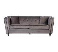 Premier Housewares Ferris Grey Velvet 3 Seat Sofa