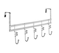 Premier Housewares 509519 Five Hook Over Door Hanger H x W x D: 22 x 45 x 9 cm, Silver
