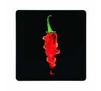 Premier Housewares Flaming Chilli Cork Placemats - 28 x 28 cm, Set of 4, Black