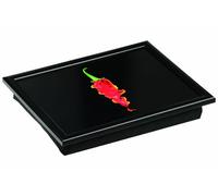 Premier Housewares Flaming Chilli Lap Tray, Black, H6 x W44 x D34cm