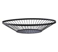 Orsina Flat Fruit Basket With Matte Black Frame, Sleek Wire Design For Stylish Countertop Storage, Metal Basket