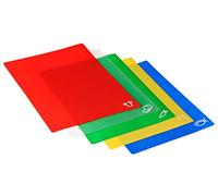 Premier Housewares Flexible Chopping Boards Plastic Polyethylene Colour Coded Cutting Boards Set of 5,Yellow,white,green,red