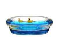 Premier Housewares Floating Duck Soap Dish - Clear Blue Acrylic, 13x9x3 cm