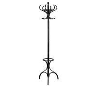 Orsina Durable Build Black Finish Floor Standing Coat Stand, Integrated Umbrella Holder Coat Stand For Bedroom