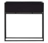 Premier Housewares Floor Standing Plant Box/Robust Iron Rectangular Box Planter/Subtly Industrial/Minimal/Black Finish Tall Planter/Pots For Plants/Dimensions are W61 x D18 x H61cm