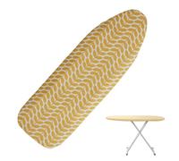 Premier Housewares Flower Ironing Board Cover | Stylish Yellow Floral Pattern | Easy to Install, Snug Fit | Perfect for Home Ironing Needs, 125 x 48 cm Size