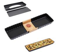 Premier Housewares Fluted Design Rectangular Fluted Cake Tins | Non Stick Coated Cake Tin for Baking | Removable Base Cake Tins for Kitchen Cooking | Versatile Square Tin
