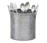Premier Housewares Four Section Galvanised Steel Cutlery Holder | Black