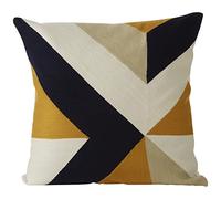 Premier Housewares Geometric Abstract Pattern Cushion, Unique Textile, Sofa Cushions, Embroidered Pattern, Contemporary Accent Piece, Vibrant Colors, W45 x D45 x H3cm