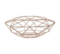Premier Housewares Geometric Pink Finish Fruit Basket | Functional Design Fruit Basket For Livingroom | Durable Fruit Basket For Kitchen | Rust Resistant Exotic Fruit Basket