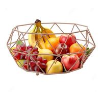 Premier Housewares Geometric Pink Fruit Basket With Ball Feet | Functional Fruit Basket For Livingroom | Durable Fruit Basket For Kitchen | Rust Resistant Exotic Fruit Basket
