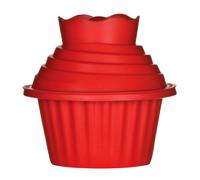 Premier Housewares Giant Cupcake Mould, 3-Pieces - Red, H18 x W19 x D19cm