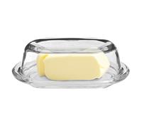 Premier Housewares Glass Butter Dish with Lid, Airtight Seal (20 x 13 x 6 cm)