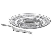 Premier Housewares Glass Cake Plate and Cake Slice - Clear