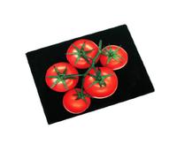 Premier Housewares Glass Chopping Board with Tomato Design - Black