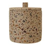 Premier Housewares Glass Jars/Jar With Multi Colored Finish Glass Jar Modern Glass Storage Jars With Lids Concrete Glass Jars With Lid 9 x 11 x 9