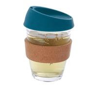 Mimo Glass Mug With Dark Green Silicone Lid - Clear, Green