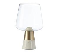 Premier Housewares Glass Shade Edison Table Lamp Nordic Inspired Gold And Clear Glass Table Lamp With Marble Base Desk Lamp Marble Lamp 21cm x 33cm x21cm