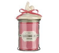 Premier Housewares Glass Storage Jar 1300 ml, Cream, 13x13x26