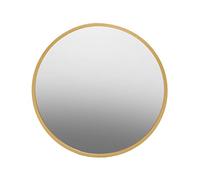 Premier Housewares Gold Finish Round Wall Mirror With Reflective Mirror Glass Portraying Seamless Profile/Contemporary Interior Design/ W80 x D2 x H80cm/ Round Reflective Mirror