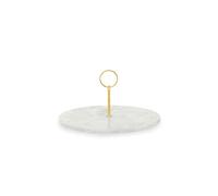 Salerno Grey Marble Cake Stand With Gold Handle - Grey