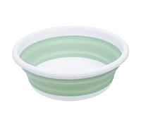 Premier Housewares Green White Collapsible Dish Rack/Cutlery Drainer Round Portable Compact Convenient for Everyday Use w38 x d38 x h14cm