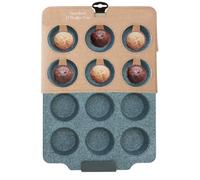 Premier Housewares Grey 12 Muffin Tray | Non-Stick Marble Baking Tray