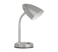 Premier Housewares Grey Desk Lamp | Adjustable Chrome Stem