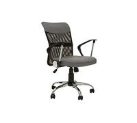 Premier Housewares Grey Home Office Chair With Ergonomic Armrest/Wheel Rolling Base/Adjustable Height With Lock Mechanism Computer Chairs For Desk W56 X D57 X H101cm.