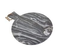 Premier Housewares Grey Marble Round Paddle Serving Board, Functional and Aesthetic, Modern and Luxe Decor Item, Unique Serving Platter, W36 x D28 x H2cm, Weight 2.272.
