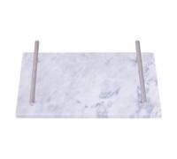 Premier Housewares Grey Marble Tray with Silver Handles