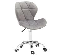 Premier Housewares Grey Velvet Quilted Home Office Chair