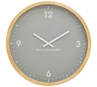 Premier Housewares Grey Wall Clocks For Living Room Timeless Natural Frameless Wall Clock and Grey Finish For Home Office modern wall clock, 50x5x50cm
