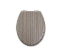 Premier Housewares Grey Wood Toilet Seat Durable Scratch-Resistant Stylish Grey Veneer Effect Easy to Install Elevated Bathroom Elegance Built to Last 47x6x36