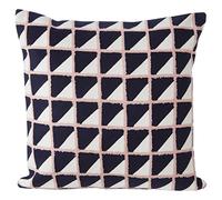 Premier Housewares Grid Design Cushion, Unique Textile, Sofa Cushions, Embroidered Pattern, Contemporary Accent Piece, Vibrant Colors, W45 x D45 x H3cm