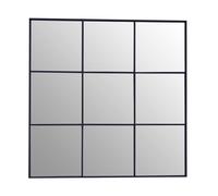 Premier Housewares Grid Wall Mirror with Black Finish Frame
