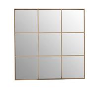 Premier Housewares Grid Wall Mirror with Gold Finish Frame