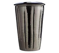 Premier Housewares Hammered Effect Black Nickel Finish Toothbrush Holder, Silver, 13 x 9 x 9 cm