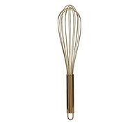 Premier Housewares Hand Wisk for Mixing Gold Finish Stainless Steel Large Handheld Whisker for Baking Rust Resistant Whisks with Firm Grip 8 x 8 x 39 cm