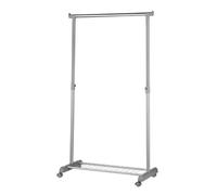 Premier Housewares Hanging Rail with Shoe Rack and Wheels - Chrome