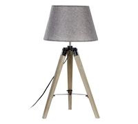 Premier Housewares Harper Grey Wood Small Tripod Floor Lamp