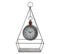 Premier Housewares Hayden Table Clock - Antique Silver Finish, Silver