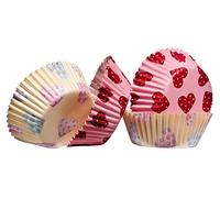Premier Housewares Heart 60 Pieces Mini Cupcake Cases/Made From Robust Greaseproof Paper/Two Assorted Designs/Decorative/Unique Muffin Cases/Mini Muffin Cases 7 x 3 x 16