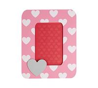 Premier Housewares Heart Design Photo Frame, Wood, Red/Pink, Regular
