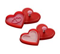 Heart Cookie Stamps - Set of 2, Red/Pink
